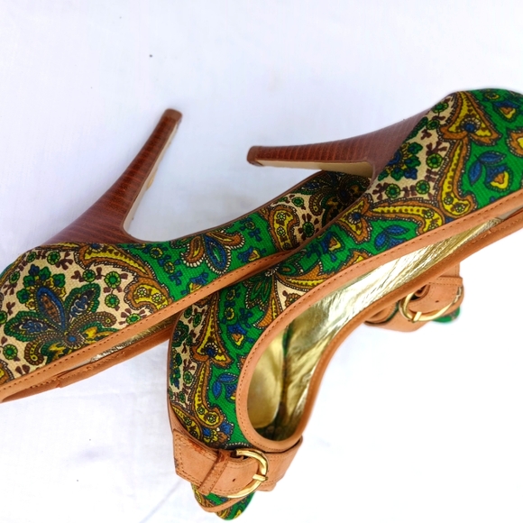 STEVE Madden Leslie Paisley Peep Toe Heels 8.5 medium 😍 - Picture 8 of 8